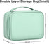 Large Capacity Travel Electronics Accessories Organizer Case, Waterproof Leather Cord Organizer with Adjustable Divider