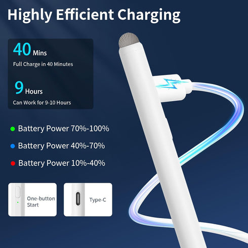 HFENGZN 2-in-1 Stylus, Stylus Pen for iPad, Stylus Pen for Touchscreen Suitable for iPad/iPhone/Samsung/Android