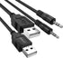 Luventg 3.5mm Cable,3.5mm MP3,Headphones,Speakers,Voice 3.5mm Port(3.3 ft)(1) USB Charger Male AUX Audio Jack to USB