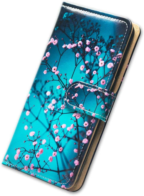 Case for Google Pixel 6, Plum Blossom Flower Leather Flip Wallet Cover with Card Slot and Kickstand