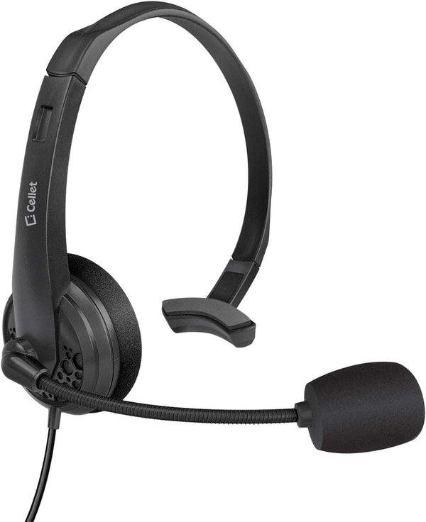 Cellet Wired Hands Free Headphones with 3.5mm Jack, Compatible with Computer, Cellphone, PC, Skype, Webinar, Smart