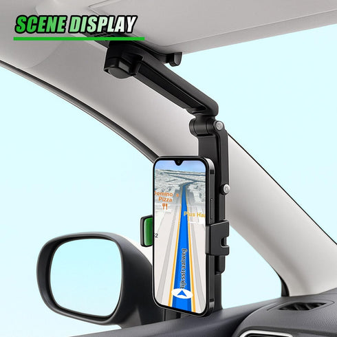 UHANBUT 360 Rotatable Car Sun Visor Phone Holder, Portable Retractable Automotive Cell Phone Mount, Universal Vehicle