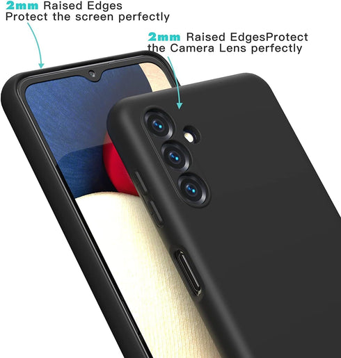 Samsung Galaxy A14 5G (Not for 4G) Case, Liquid Silicone Case with Microfiber Lining Thickening Shockproof Design Soft Gel Rubber Phone Case Cover for Samsung A14 5G - Black
