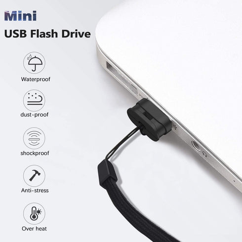 K&ZZ 32GB 2 Pack 32 2.0 Ultra Fit USB Flash Drives Small Thumb Drive with Lanyard Low Profile USB Drive Mini Flash