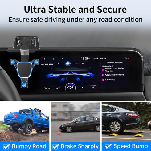 LUNQIN 2024 2025 2026 Car Phone Holder for Kia Seltos Auto Accessories Navigation Bracket Interior Screen Decoration