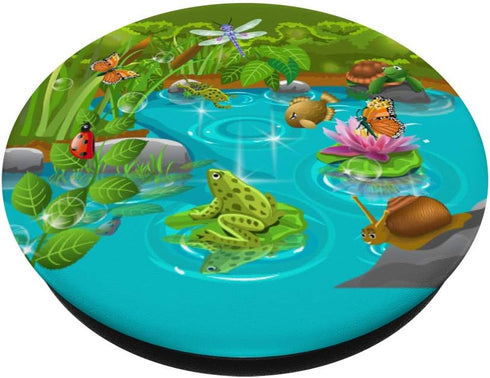 Cute Bugs Butterflies Turtle A Frog And Ladybug Dragonfly PopSockets PopGrip: Swappable Grip for Phones & Tablets