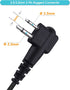 2-Pack Walkie Talkie Earpieces, 2.5mm/3.5mm 2-Pin Two Way Radio Headset with PTT Mic and 180 rotatable earbud, Compatible with Motorola Two-Way Radios