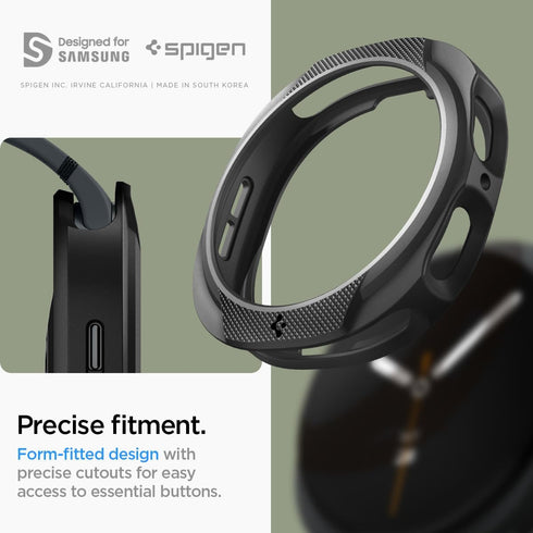 Spigen 8 44mm (2025) Liquid Air Designed for Samsung Galaxy Watch Case Flexible Lightweight TPU Cover - Matte Black