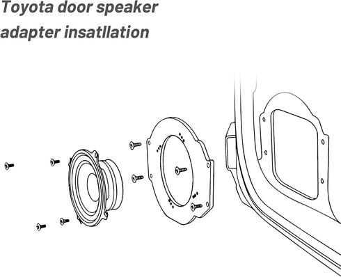 Aftermarket 2 Pack Front & Rear Door Speaker Adapter Spacer Ring for GM GMC 2006-2019, Chevy 2006-2021, Cadillac