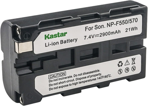 Kastar 4-Pack NP-F550 / NP-F570 Battery and AC Wall Charger for Delvcam 7" On-Camera 3G-SDI Monitor