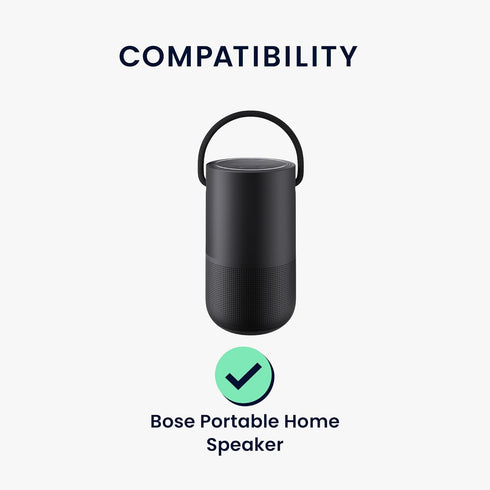 kwmobile Silicone Case for Bose Portable Home Speaker, Protective Mini Speaker Cover - Black
