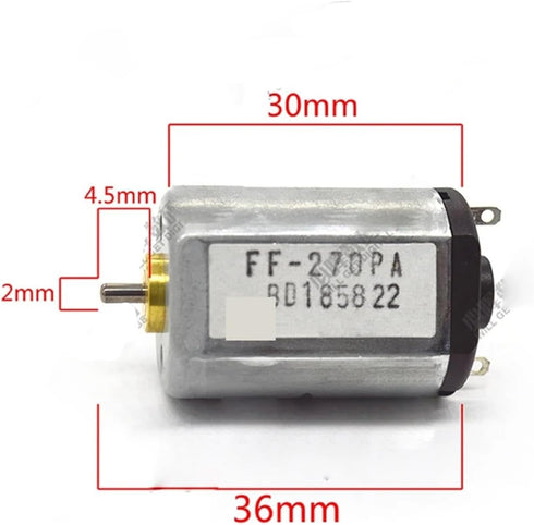 HHBL8I FF-270PA 3V 4.2V 5V 6V 10000RPM Dia.2mm Micro DC Electric Motor DC High Speed Motor Manual Small Toy Car Boat