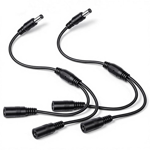 FdcZeyxior 2 Pack 1 Male to 2 Female Power Cord Splitter 5.5mm x