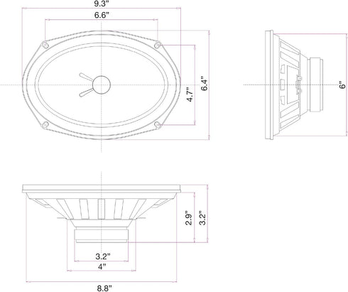 Magnadyne LS69W | 6" x 9" High Power Subwoofer | 35 Watts