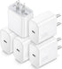 USB C Charger Block 20W PD Quick Fast Charger Box Brick, TypeC Charging Blocks 5 Pack Compatible with iPhone 15/14 Pro