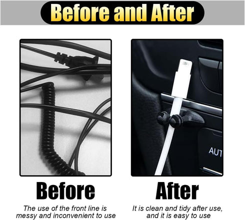 8PCS Car Cable Clips, USB Cable Line Clip Holder, Durable Strong Adhesive Cord Organizer for Car Management