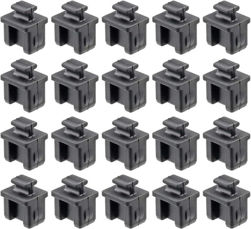 Pack of 30 SFP Silicone Protectors, Cap Port Cover Anti Dust, 14mmx12mmx17mm Black