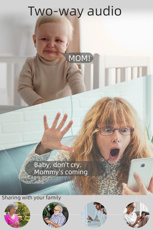 Rraycom 2Pack Baby Camera Monitor for Home Security, 4MP WiFi 6 Indoor Camera, Motion Detection & Tracking