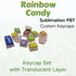 Rainbow Dye Sub PBT Keycaps, Pudding Keycaps Set for Mechanical Gaming Keyboard, Shine Through Keycaps
