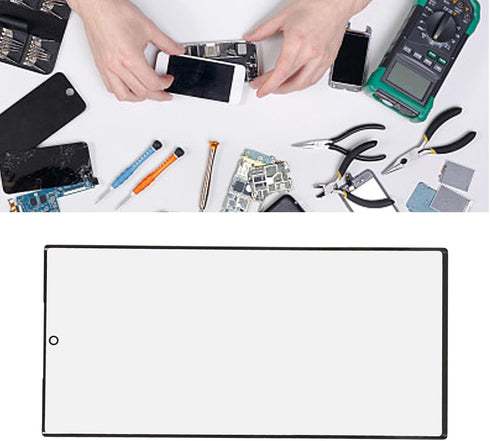 Front Outer Glass Screen Replacement Kit for Galaxy S23 Ultra, Phone Screen Assembly with Repair Tools