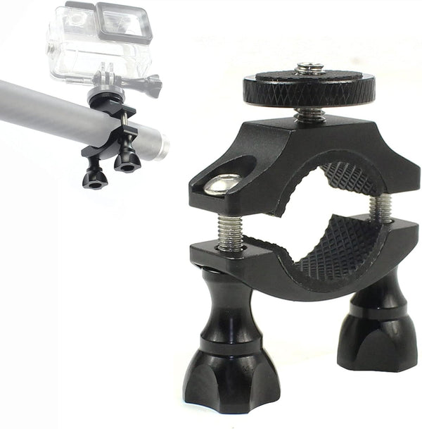 Bike Camera Mount for Mountain Bicycle/Motorcycle, Compatible with GoPro, OSMO, SJCAM, DJI with 1/4 Screw Adapter