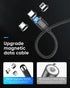 Kuulaa 3-Pack Magnetic Lightning Charging Cable, 3A Fast Charging, Nylon-Braided, 3-in-1 Tips, Compatible with All
