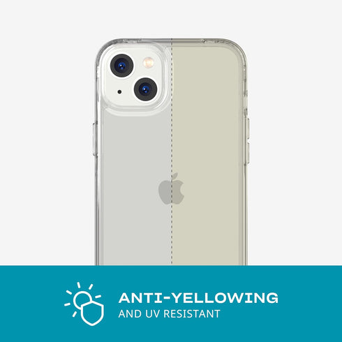 tech21 iPhone 14 Plus Evo Clear Case, Scratch-Resistant, Shock-Absorbing with 12ft Multi-Drop Protection