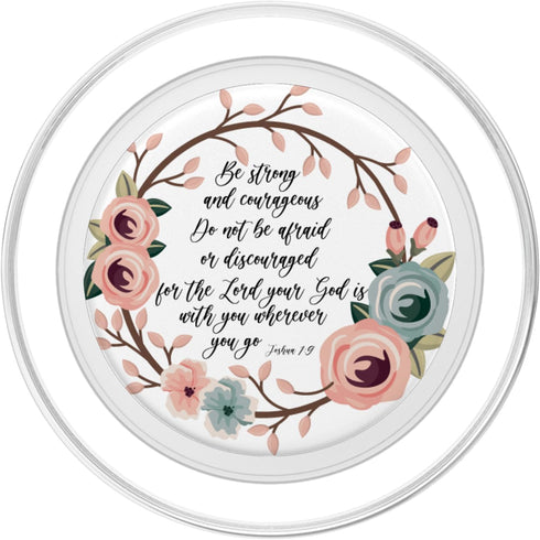 Joshua 1 9 Christian Bible Verse Pink Blue Scripture Quote PopSockets MagSafe PopGrip for iPhone