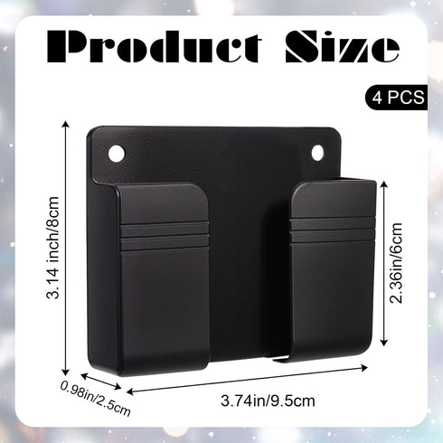 WY LIGHTING LEVEL 4 Pack Wall Mounted Phone Holder, Phone Stand Self Adhesive with Charging Hole, Compatible with All