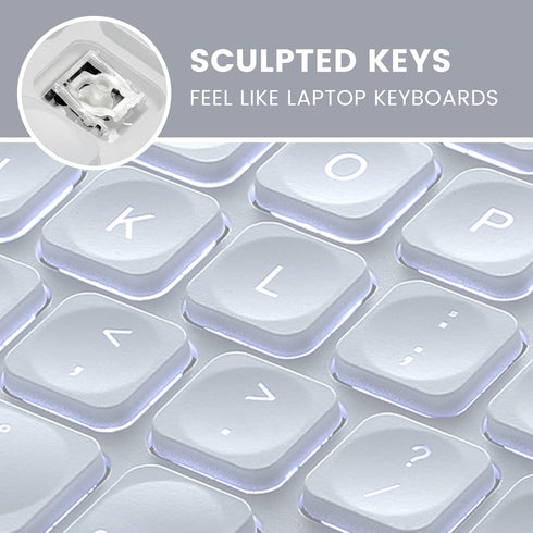 Perixx PERIBOARD-332MW Wired Backlit Scissor Keyboard - Compatible with Mac OS X, Mini Size, White Backlit