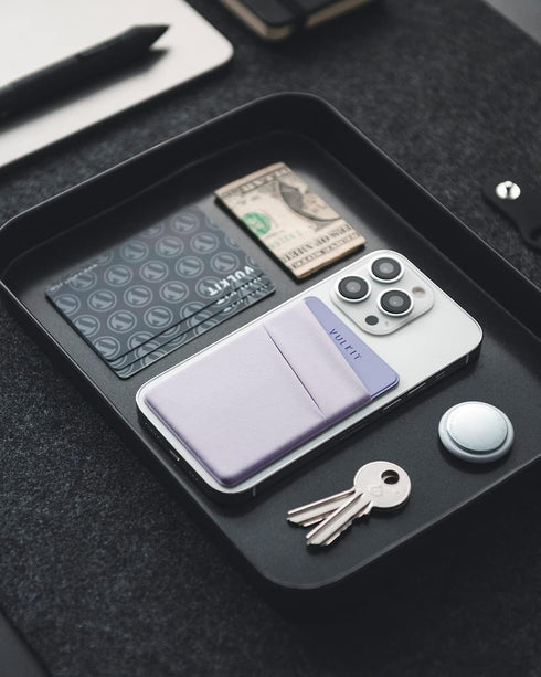 VULKIT Slim Elastic Adhesive Phone Wallet, Credit Card Sleeves Sticker for Back of Smartphone (Lilac)