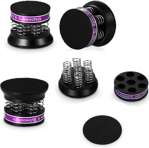 Tertullus 4pcs Spring Speaker Feet Isolation Foot, Hifi Aluminum Shock Absorber Pads, Black