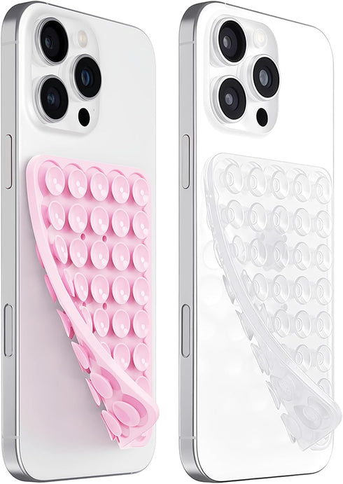 LvShuLiangPin Anteel 2 Pack Silicone Suction Cup Phone Case Mount Double Sided, Hands-Free