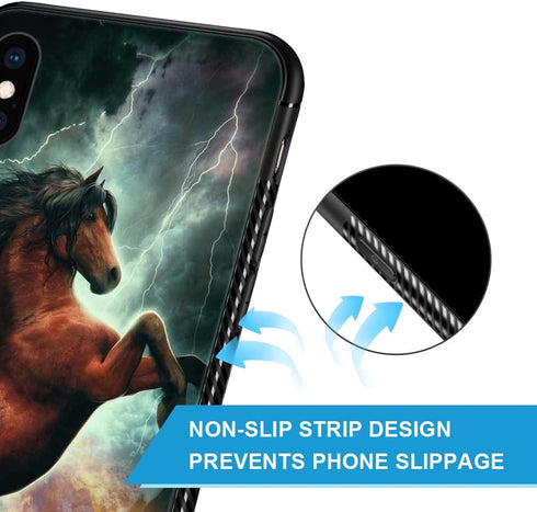 ZHEGAILIAN iPhone XR Case - Extraordinary Spirit Horse Design, Soft TPU Bumper, Shock Absorption, Non-Slip Back Cover.