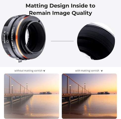 K&F Concept Lens Mount Adapter NIK(G)-NEX IV, Manual Focus for Nikon F (G-Type) Lens and Sony E Mount Camera