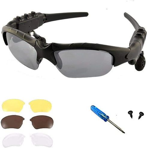 Wireless Bluetooth MP3 Sunglasses, Polarized Lenses, Music Sunglasses Stereo Headphone for iPhone, Samsung, Most