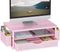 gianotter Wood Monitor Stand Riser, Desk Organizer with Drawer and 2 Pen