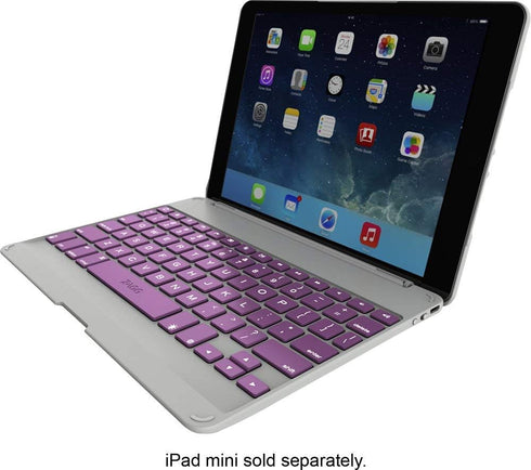ZAGG Folio Case with Bluetooth Keyboard for iPad Air, Hinged Design in Orchid Color.