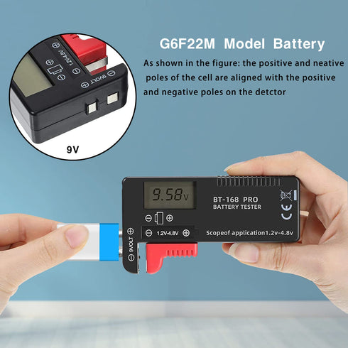 3PCS Digital LCD Battery Tester Checker for AA AAA 1.5V 3.7V 1.2~4.8V 9V Batteries, Household Battery Life Level Testers