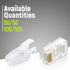 GTZ RJ45 Cat6 Pass Through Connectors - Pack of 100 with Strain Relief Boots for UTP Network Cable