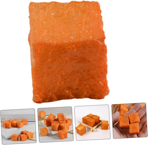 6pcs Lifelike Decorative Fish Tofu Models for Kitchen Display