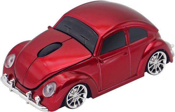 Wireless Sports Car Mouse, 3D Optical Mouse for Desktop, Laptop PC, Computer Mice for JKC (Red)