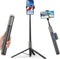 YUANRAN 62 inch Selfie Stick Tripod for iPhone, Auto-Open Phone Tripod Stand with