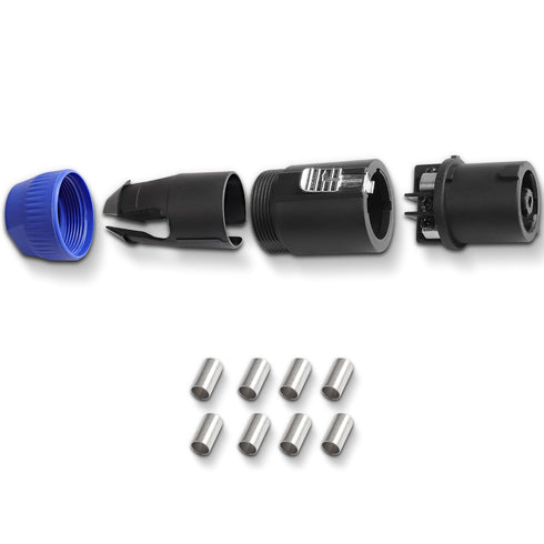 MEIRIYFA 8 Pole Speakon Connector Plug,NL4 Speak-On 8 Pin Male Audio Speaker Twist Lock Plugs and Female Panel Mount Plug Adapter for NL8FC, NL8FX, NLT8X, NL8FC, NL8FX (2Pack)