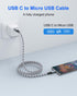 SNANSHI Micro USB to USB C Cable 4FT, Braided Charging Cable for Headphone, Phone, Controller
