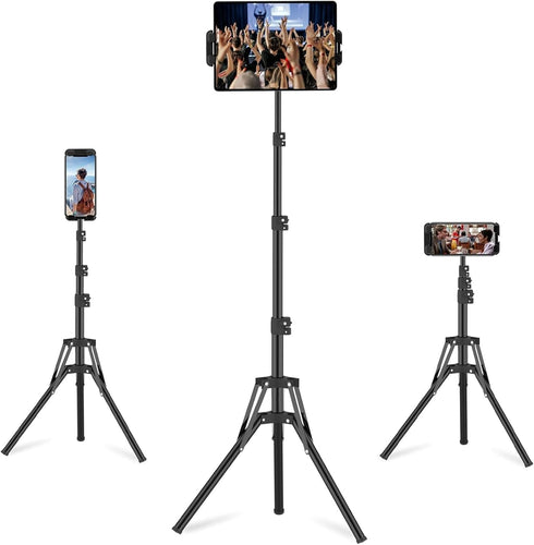 JUBOR iPad Tripod Stand, 63" Height Adjustable Tripod for Tablet, 360 Rotation Tablet