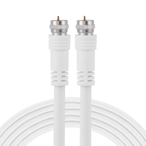 GE RG6 Coaxial Cable, 6 ft, White - F-Type Connectors, Low Loss Coax for TV Antenna, DVR, Home Theater