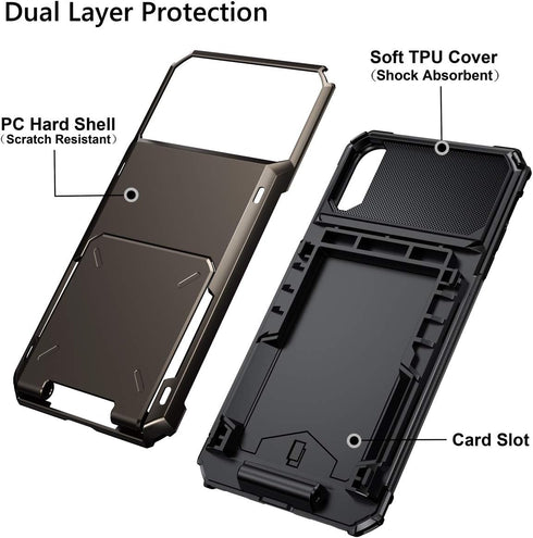 Vofolen Case for iPhone XR, Wallet ID Slot Credit Card Holder, Scratch Resistant Dual Layer Protective Cover