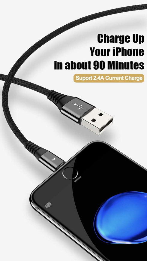 IFLASH Charge/Sync Cable w/LED, 6 Feet Data Cable Fast Charging and Sync Charger for iPhone Xs/XS Max/XR/X / 8/8 Plus /7 Plus / 6S/6 Plus/SE, iPad Air Mini 2/3/4, iPod Touch 5/6 (2 Meters) by IFLASH