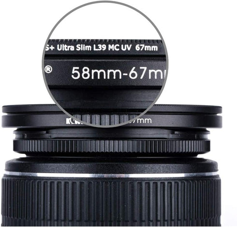 Kiwifotos 46mm-58mm Step-up Adapter Ring for Lenses, 46mm Lens to 58mm Filter and Accessories